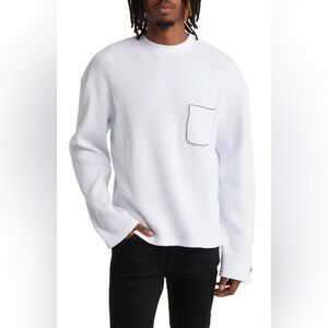 Krost Thermal Knit Long Sleeve Cotton Contrast Pocket Shirt - size XS - NWOT